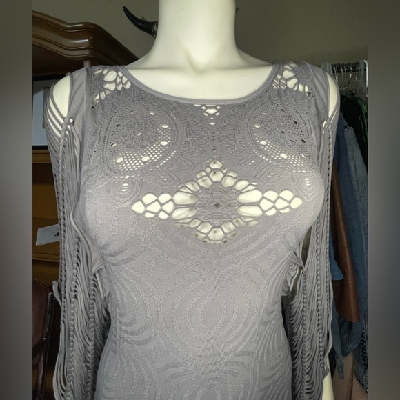 Dress Cage Sleeve Stretch Dress By Poof!  MUST SEE 💕 Unique Flattering Dress - Picture 5 of 12